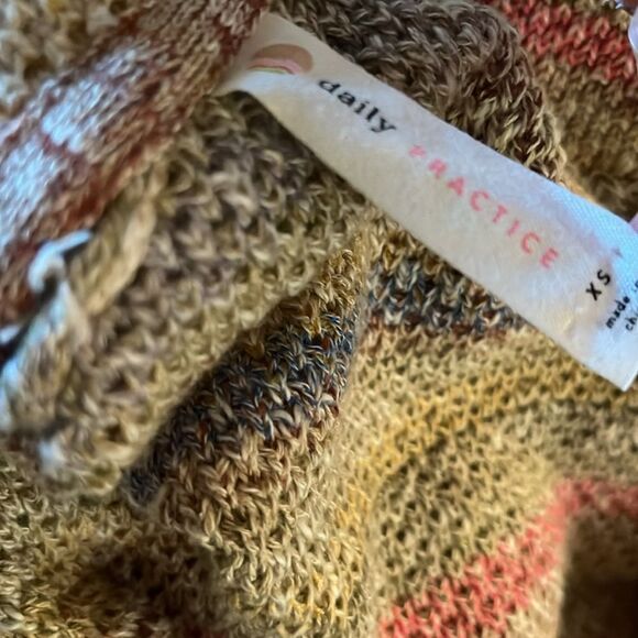 Daily Practice for Anthropologie Striped Multicolor V-Neck Sweater, size XS - Picture 8 of 9
